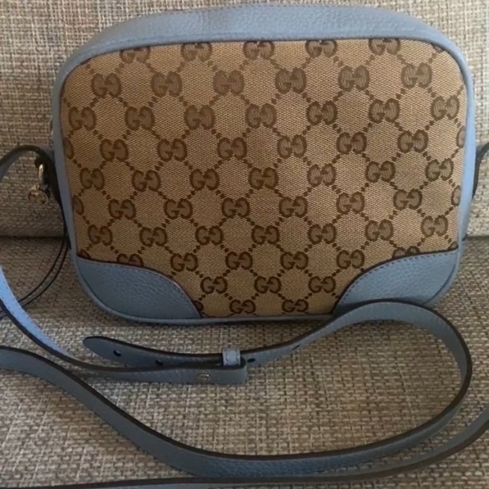 🩵🤎Gucci Tan and Blue Crossbody Bag and Matching Belt🩵🤎 - Picture 4 of 16